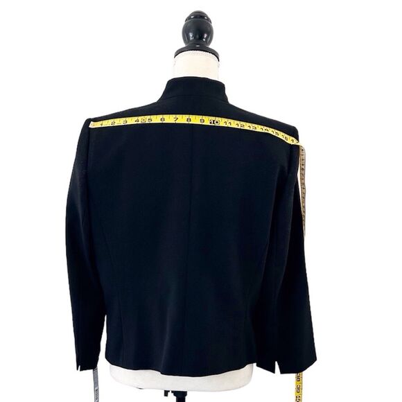 Tahari ASL Women’s Inverted Notch Collar Black Flounce Skirt Suit Size 14 - Picture 4 of 14